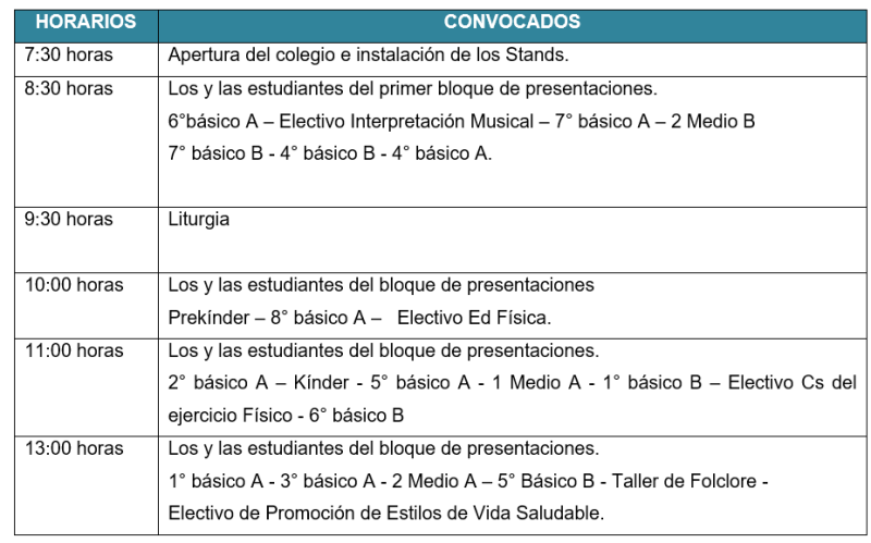 Programación 16 de septiembre