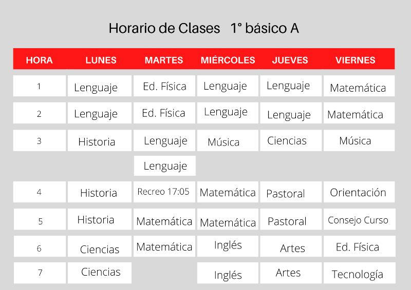 Horario de clases