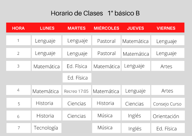 Horario de clases
