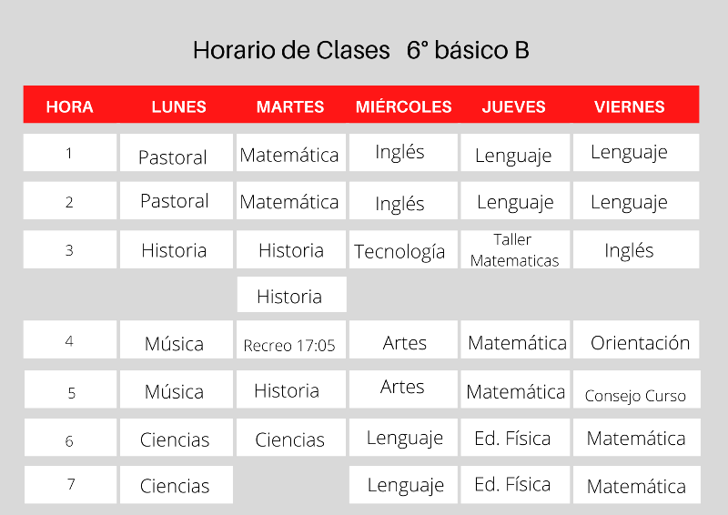 Horario de clases